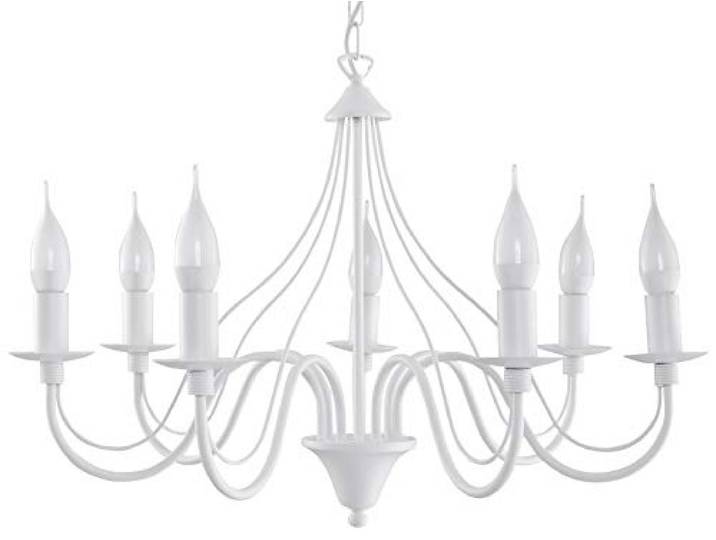 SOLLUX lighting Lustre suspension - plafonnier acier - 7 flammes - ampoule LED - blanc Minerwa
