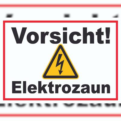 HB-Druck Vorsicht Elektrozaun Weidezaun Schild A3 (297x420mm)