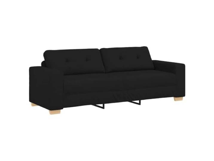 KUTYWEXFM 3-Sitzer Sofa Schwarz 220x78x80 cm Stoff Couch Bequeme Polstercouch mit Armlehnen und weicher Polsterung für Ihr Wohnzimmer, Arbeitszimmer oder den Empfangsbereich.