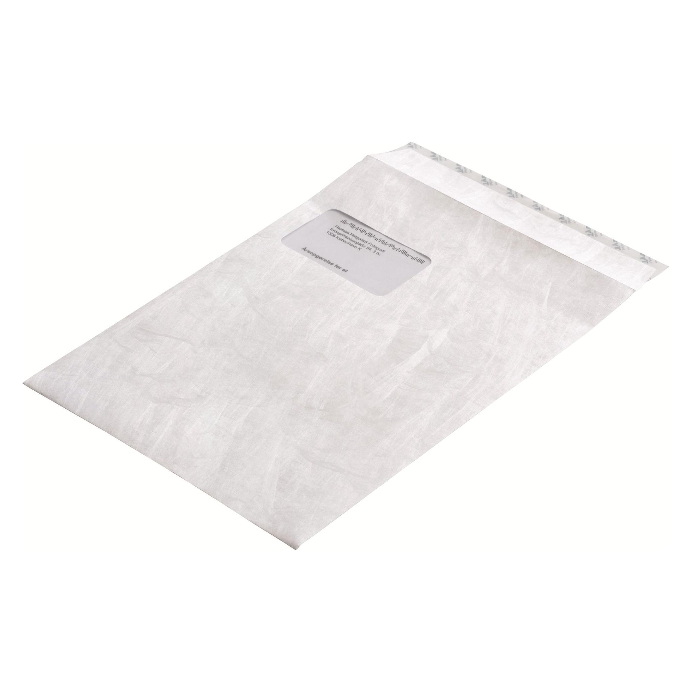Bong Versandtaschen Tyvek Pocket DIN C4 mit Fenster weiss 100 St. (100 Stk.) (00011796)