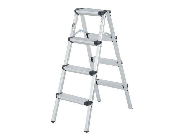 STEP Marchepied double pliable en aluminium 4 marches