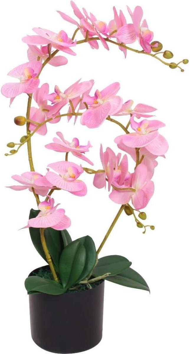 vidaXL Kunstplant Orchidee met Pot, Roze, 65 cm