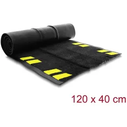 Delock Kabelschutzmatte / Sicherheitsbodenmatte rutschfest mit Kabelkanal und Warnmarkierungen für Innen und Außenbereich 40 x 120 cm schwarz / gelb