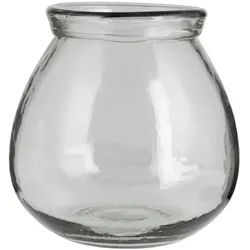 IB Laursen Glas Vase mit großer Öffnung, mundgeblasen, Höhe 18, Ø 17 cm