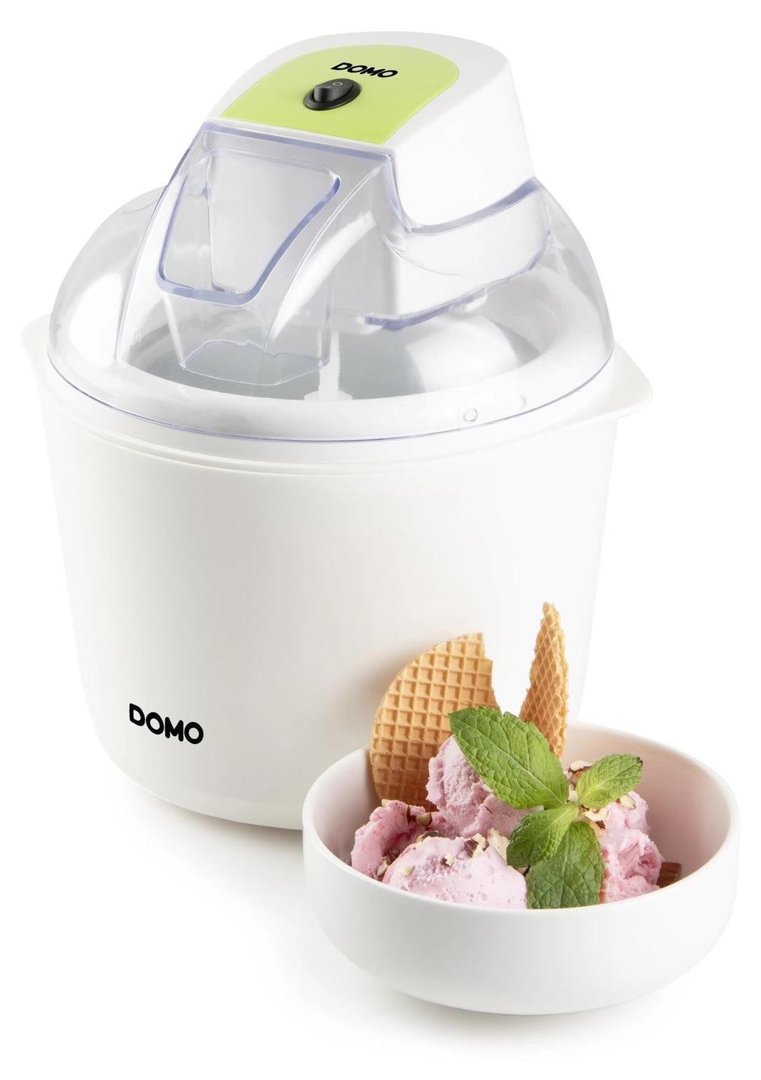 Domo DO9304I Ijsmachine met kom, 1,5 liter, wit