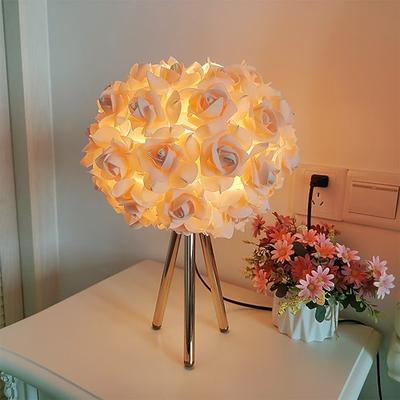 tischlampe moderne hochzeit dekoration ehe 3000-6000k schlafzimmer schreibtischlampe kreative rosen blume licht wohnzimmer lampe nachttischlampen