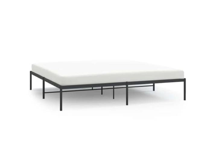 KKgypkn Stahlbett schwarz 200x200 cm mit Lattenrost, pulverbeschichtetes Metallbett mit robustem Bettgestell und zusätzlichem Stauraum unter dem Bett für Aufbewahrungsboxen, inklusive