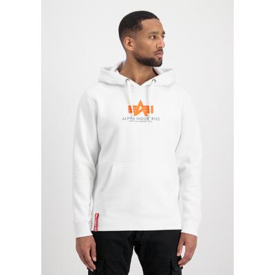 Hoodie ALPHA INDUSTRIES "Basic Hoodie BL Rubber", Herren, Gr. S, weiß, Obermaterial: 80% Baumwolle, 20% Polyester, regular fit, Sweatshirts Hoodie