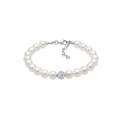 Armkette ELLI "Armband Imitationsperlen 925 Silber" Gr. 180, silber, Armbänder, Damen, 180, Silber 925 (Sterlingsilber), Armkette