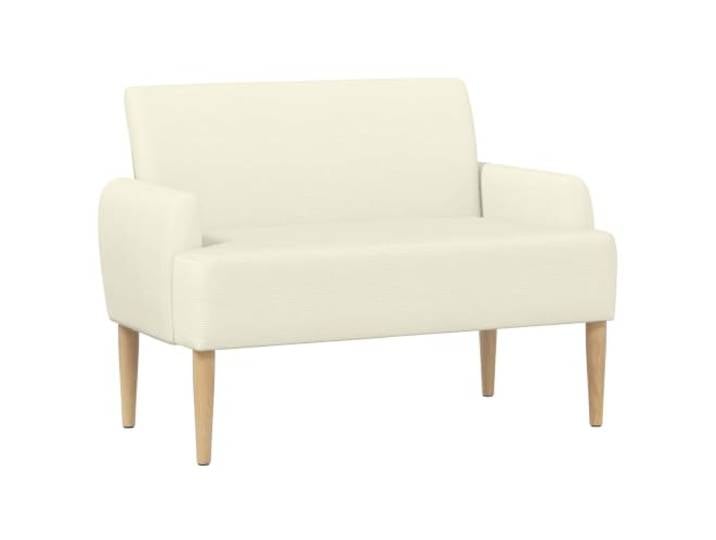 XHNIFBN Zweisitzer Loveseat Creme 116x67x81 cm Cordstoff Eleganter Mini-Couch Sessel mit weichem Polsterschaum und Kautschukholz-Beinen für Wohnzimmer oder Schlafzimmer.