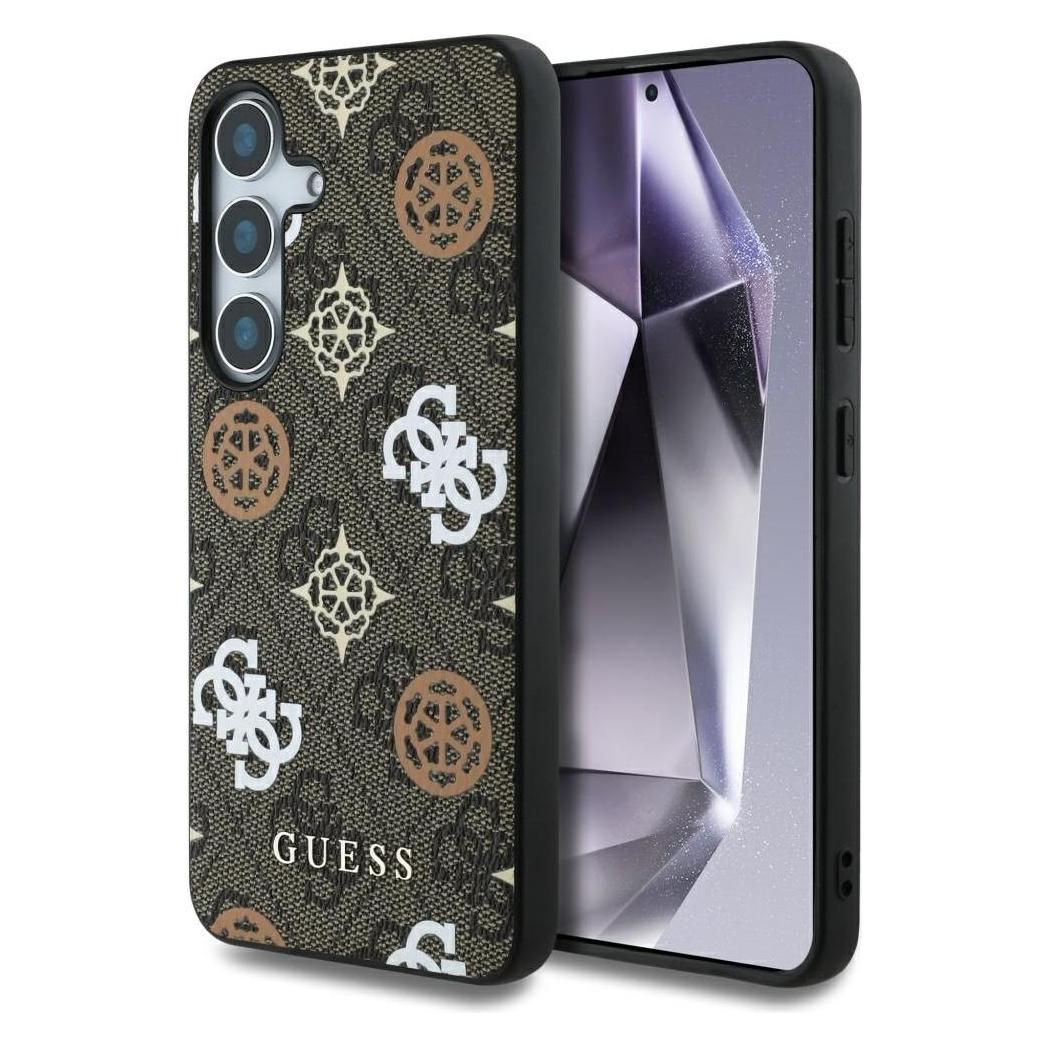 Guess Etui 4G Printed Colored Peony Pattern MagSafe do Samsung Galaxy S25 brÄ zowy (Samsung Galaxy S25) (GUE004292-0)