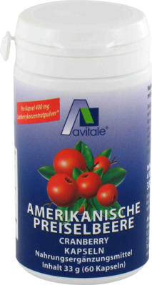 Avitale GmbH PREISELBEERE amerikanisch 400 mg Kapseln 33 g 04130389