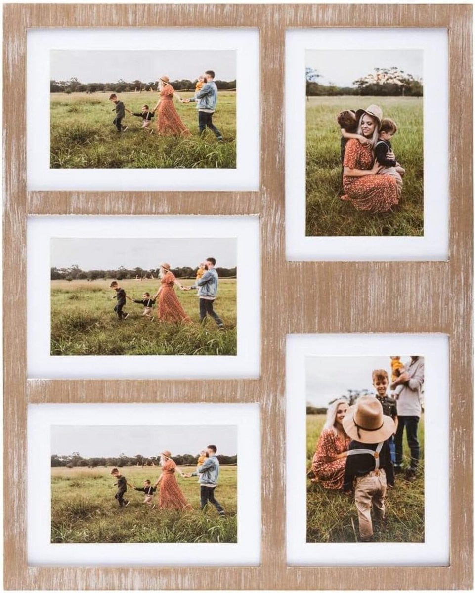 Muur Collage Fotolijsten voor 5 Foto's - Wanddecoratie in Bruin