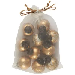 IB Laursen Weihnachtskugel 10er-Set, Höhe 3.7, Ø 3.3 cm, Gold