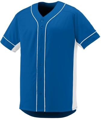 Augusta Sportswear 1660 Athletic Slugger Jersey T-Shirt in Royal/White size Small   Polyester
