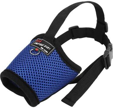 Pet Hub Adjustable Mesh Nylon Dog Muzzle Small To Large Breathable Anti Bark Puppy Mouth Cover L blue