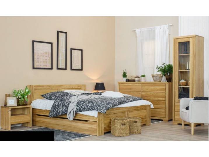 Xlmoebel Holzbett Massives Holzbett aus Echtholz im rustikalen Hotelstil (Bett), Hergestellt in Europa