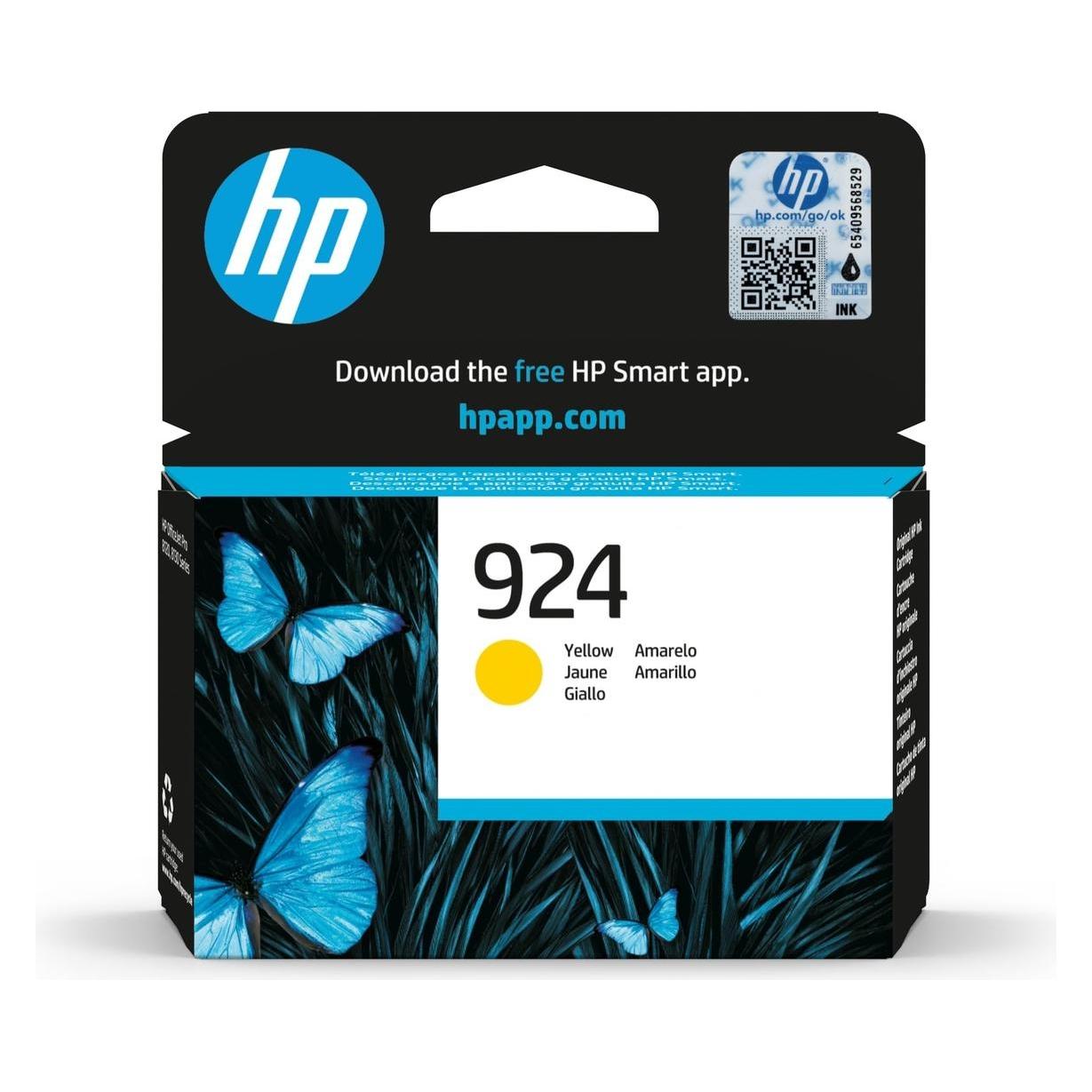 HP Hewlett-Packard 924 Yellow Original Ink Cartridge, 924 Yellow (Y) (4K0U5NE#30A)