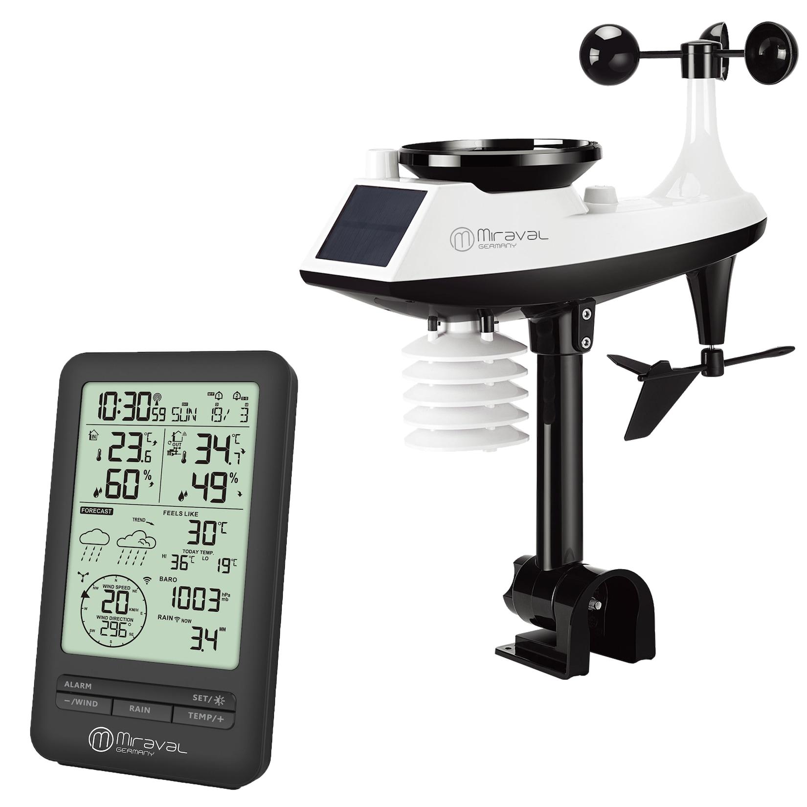 Miraval Miraval Profi Funk-Wetterstation mit Wetterhahn Hygrometer Windgeschwindigkeit Temperatur