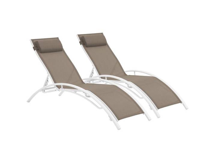 Bain de soleil en aluminium  Beauty  - Phoenix - Taupe - Lot de 2