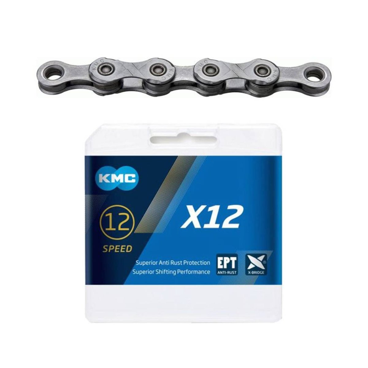 Corrente KMC X12 EPT 1/2x11/128" 126 Elos 12V Cinzento