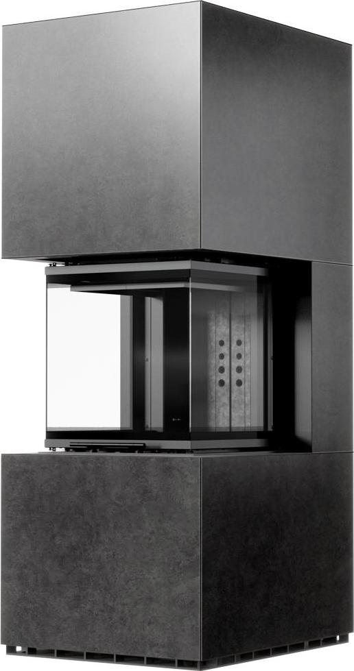 Kaminbausatz KRATKI NBC 500/500 Niedrig 8 kW Ø 200 Sinter FOKOS GRAFITE schwarz Verkleidung mit Türfeder
