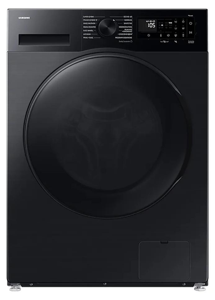 Samsung WD90DG5G34BBEO, Frontlader, Freistehend, Schwarz, Links, Drehregler, Berührung, LED
