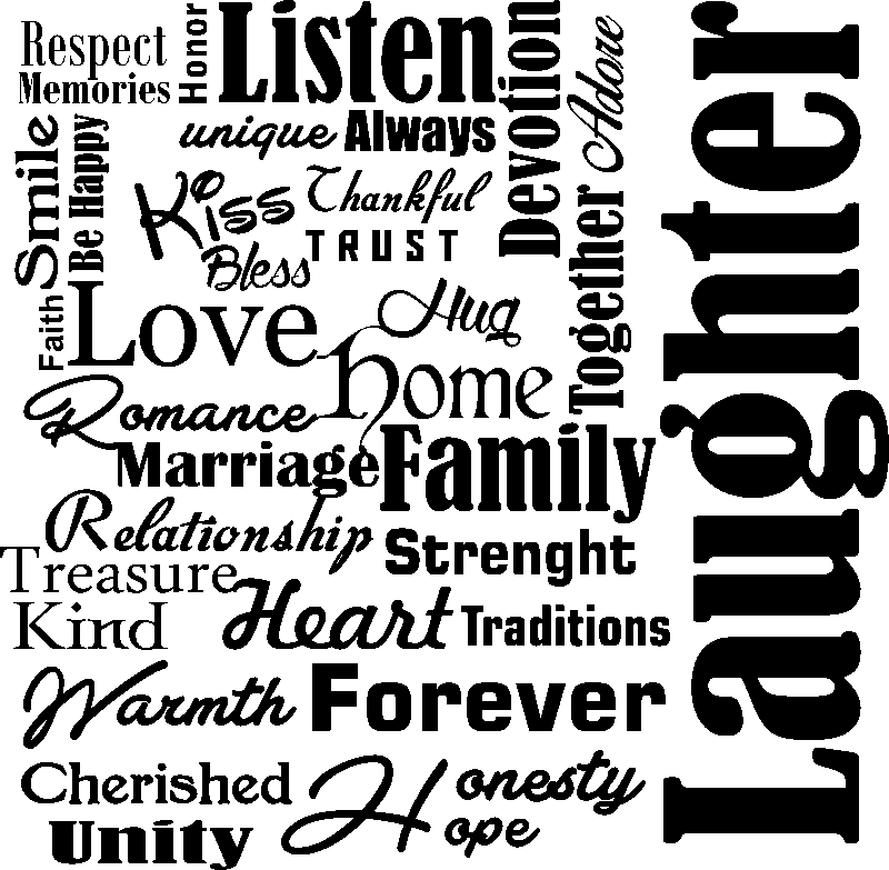 Ambiance-sticker Sticker citation Family, love, home