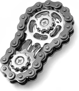 Inspire Curations Metal Bike Chain Sprocket Fidget Spinner Fingertip Gyro black
