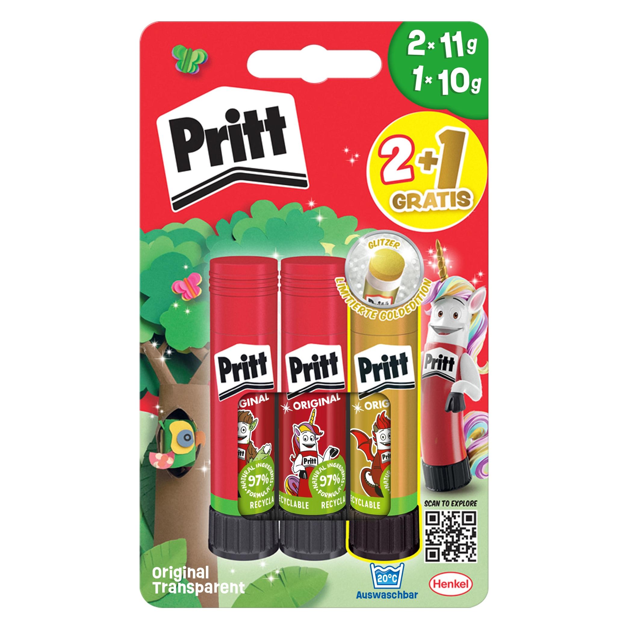 Pritt BTS Klebestift 2x11g Original + 1x10g Gold (32 g, 3x) (900262)