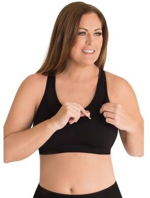 Plus Size Women's The Simone - Double Layer Seamless Cool Sports Bra Bra by Leading Lady in Jet Black (Size 2X)
