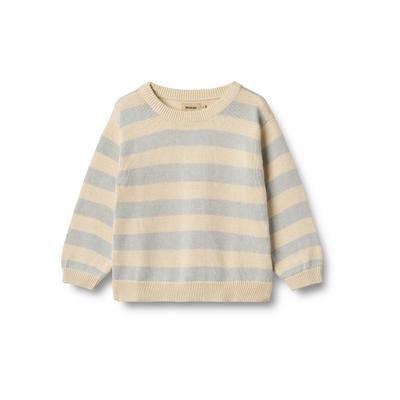 Sweater WHEAT "WHEAT Strickpullover Morgan", Jungen, Gr. 98, soft blau stripe, 100% Baumwolle, Rundhals, Sweatshirts Sweater