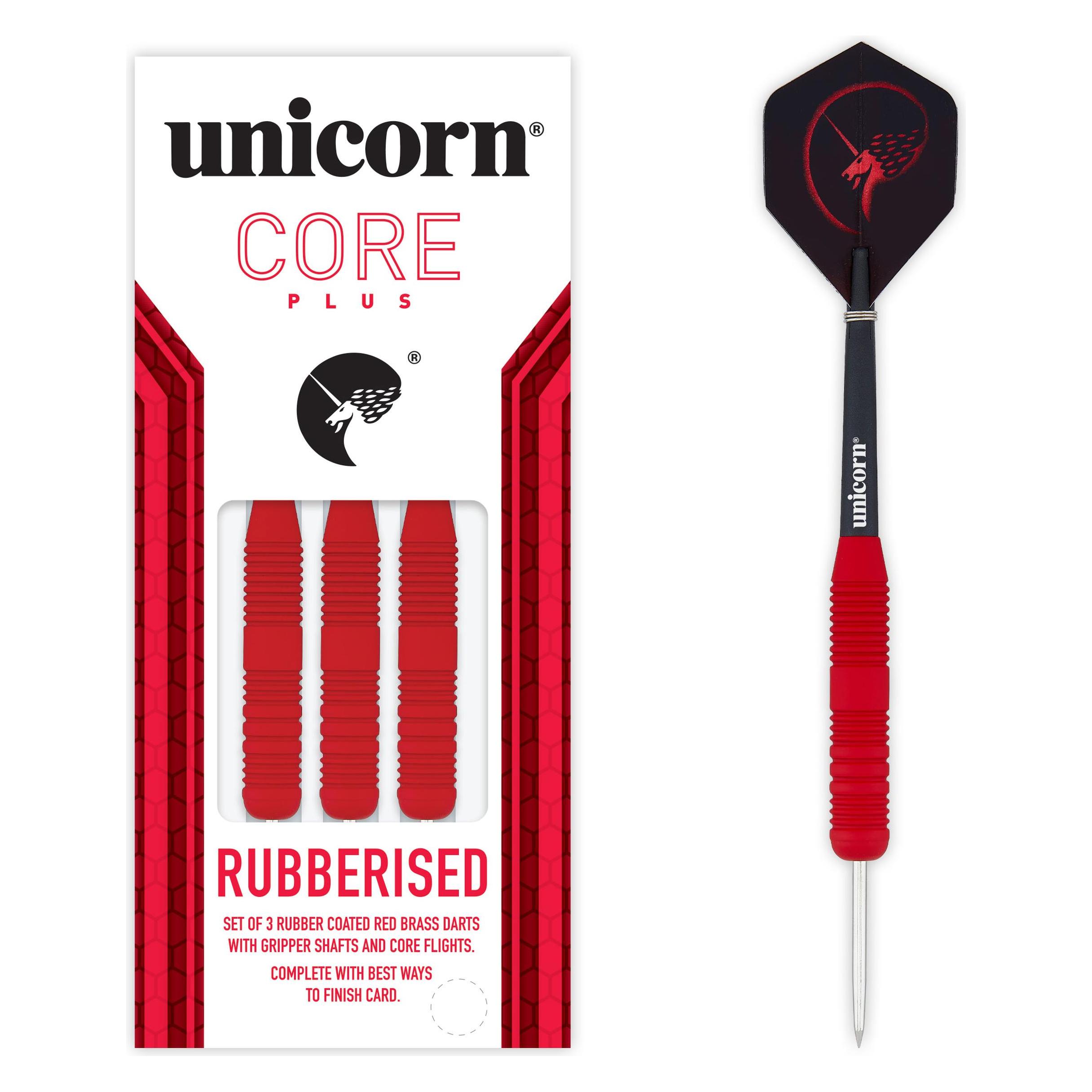 Unicorn Core Plus Rubberised Red Steel Darts 1 Satz (25 g) (08655)