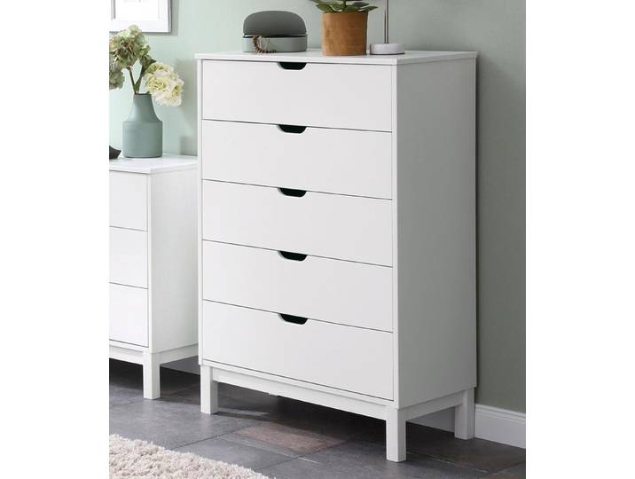 Kommode OTTO HOME Post , weiß, B:76cm H:113cm T:39cm, Massivholz, Sideboards, Kommode, massives Kiefernholz, mit vielen Stauraummöglichkeiten, Breite 76 cm