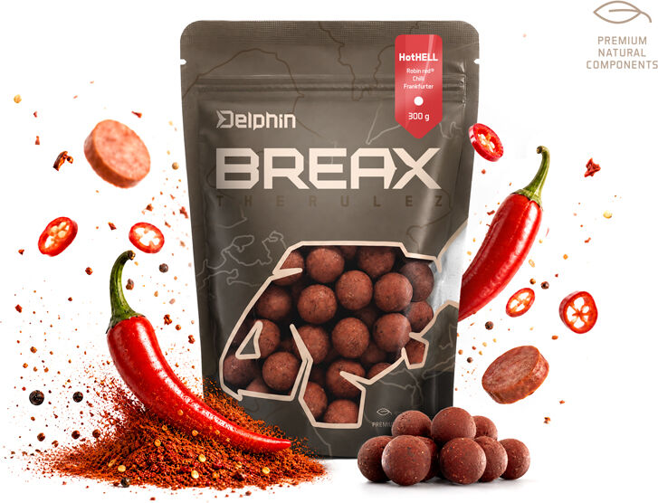 Bouillettes Delphin BreaX / HotHELL Robin red-chilli-saucisse/16mm/300g Robin red-chilli-saucisse/16mm/300g