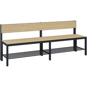 CP-Möbel Umkleidebank 8062-310, Sitzfläche Holz, 200 cm, mit Schuhrost, eiche / anthrazit