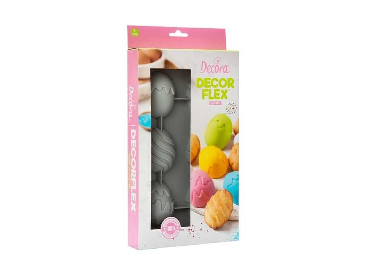 Backform Decora Ostern Ei , grau, B:30cm, Silikon, Küchenformen, Backform