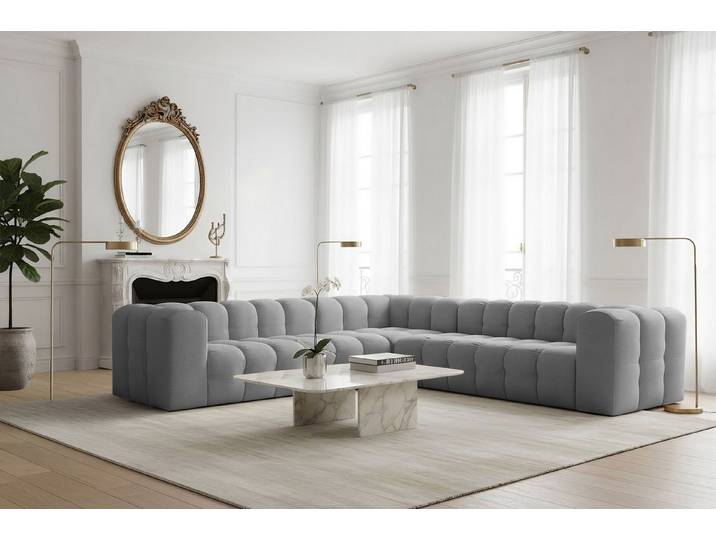 yourhouse24 Ecksofa BLOOM CORNER 3, 300x300 cm, Symmetrisches Design-Sofa in Bubble-Optik, Made in Europe