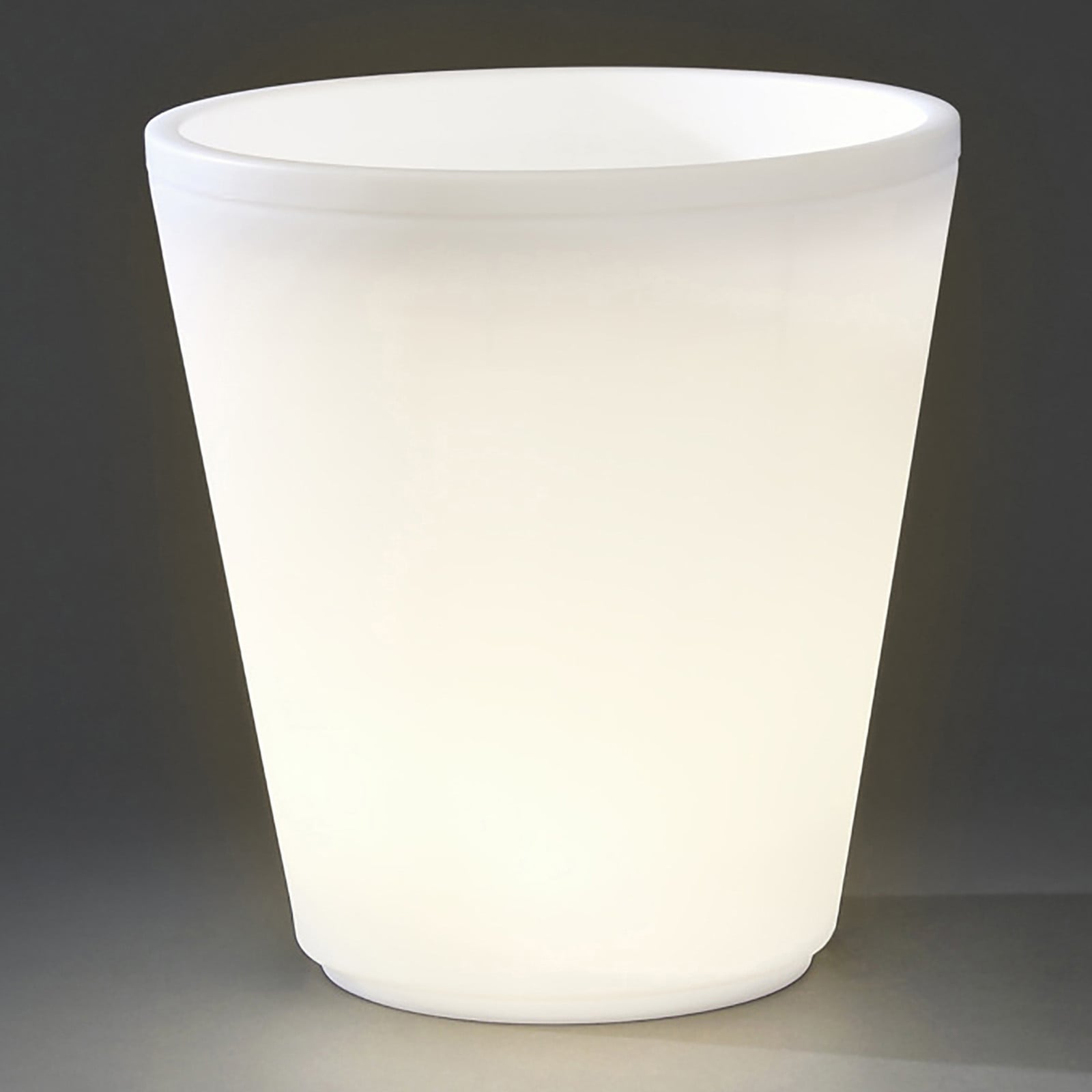 Konstsmide Assisi LED-plantenbak, wit, Ø 37 cm