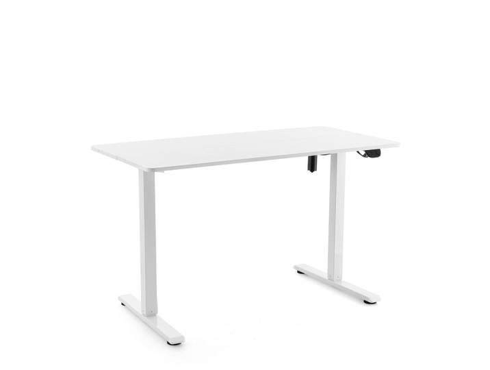 Mid.you Schreibtisch, Weiß, Holz, 60x72-110x120 cm, höhenverstellbar, Holzmöbel, Holztische, Schreibtische Holz, Schreibtische Holz