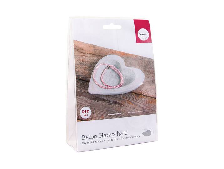Rayher Bastelpackung Herz Betonschale Grau 16.5 cm