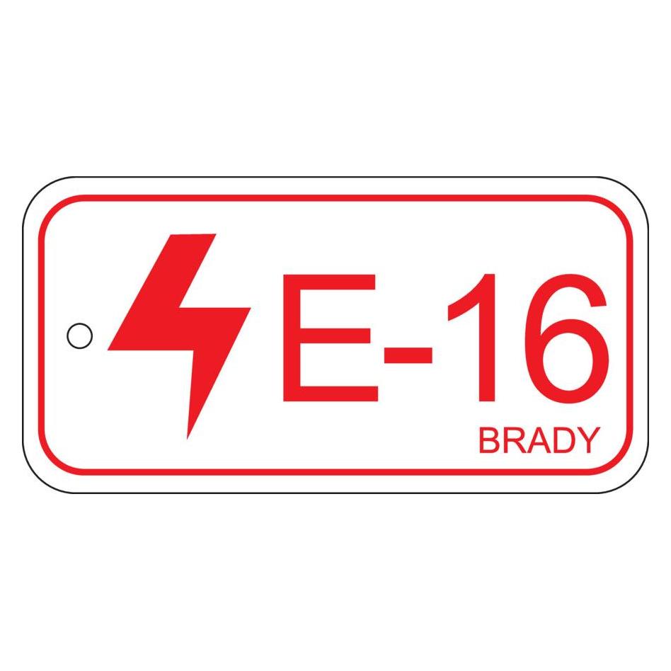 Brady B-7527, Polypropylen Schild, Energy Source Tag - Electrical/Elektrik, 75 x 38mm, Rot auf Wei (ENERGY TAG-E-16-75X38MM-PP/25)