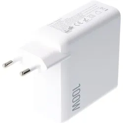 AccuCell 100W GaN Charger (100 W, 4 Ports), USB Ladegerät, Weiss