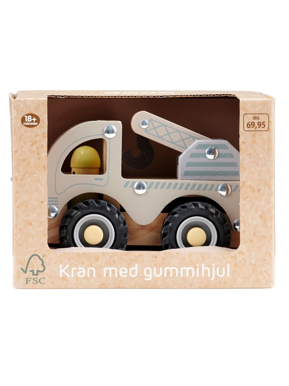 Impulse Toys Kran mit Gummirädern aus Holz
