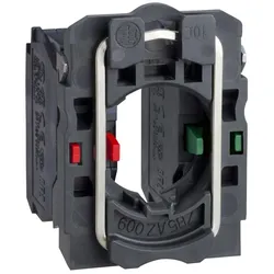 Schneider Electric ZB5AZ106 Hilfsschalterblock mit Befestigungsflansch, Harmony XB5, Knuststoff, 22mm, 30mm, 1S+1Ö, überlappend, Schraubklemme