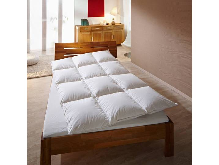 Kassettendecke 135 x 200 cm Weiß 60% Entendaunen, 40% Entenfedern Baumwollstoff
