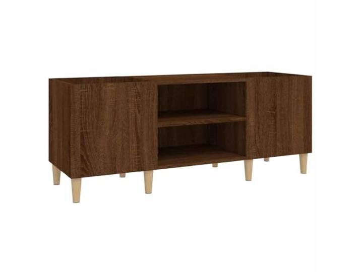 TUERYAFEK Plattenschrank Braun Eichen-Optik 121x38x48 cm Holzwerkstoff, Stabile Oberplatte, Viel Stauraum, Holzbeine, Vielseitig Nutzbar