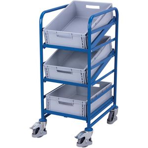 VARIOfit Eurokastenwagen sw-610.102, 3 Eurokästen, 610 x 410mm Ladefläche, 3 Etagen, neigbare Böden