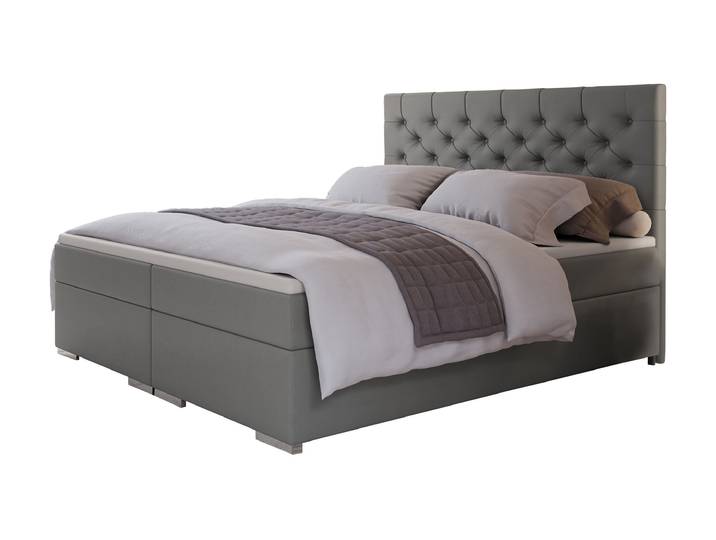 Boxspringbett 180 x 200 cm Stoffbezug grau - EVORA