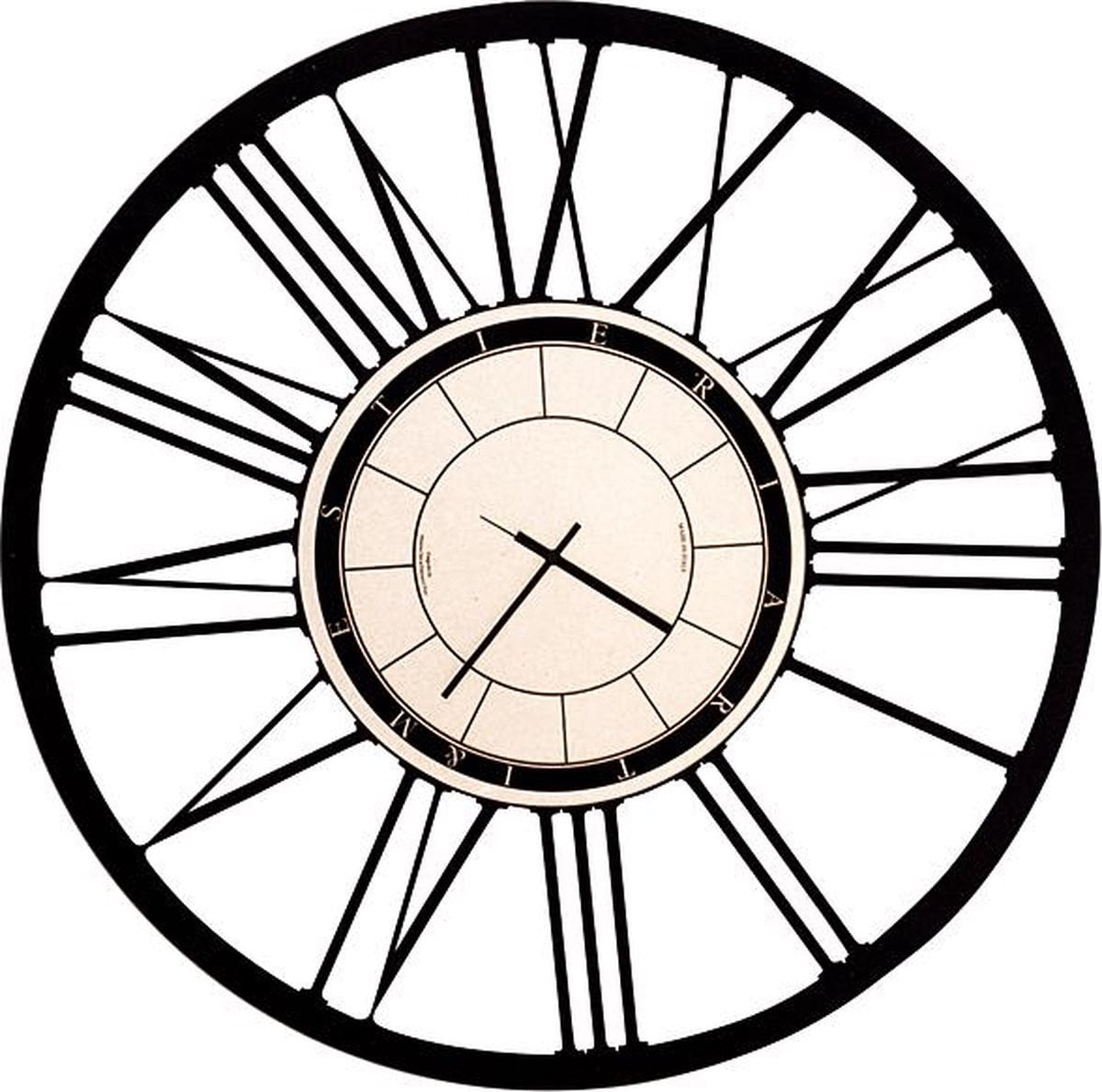 Arti & Mestieri Big Clock Analoge Wandklok zwart, Diameter: 90 cm